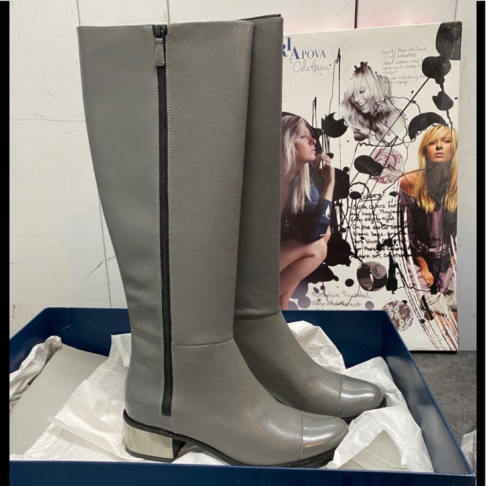 NEW COLE HAAN ~Special Edition ~Maria Sharapova~ Leather BOOTS  GRAY 7  $498 - Picture 6 of 16